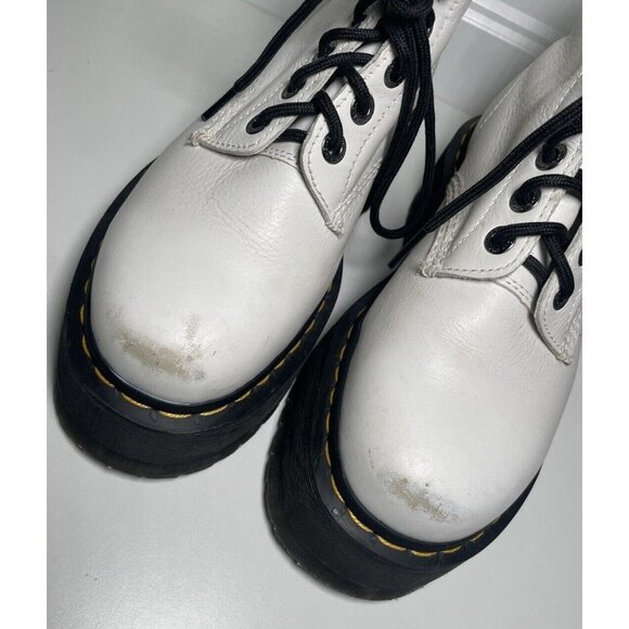Dr Martens 1460 Pascal Max Platform Leather Boots Women’s US 8 White Combat Lace - Picture 3 of 9